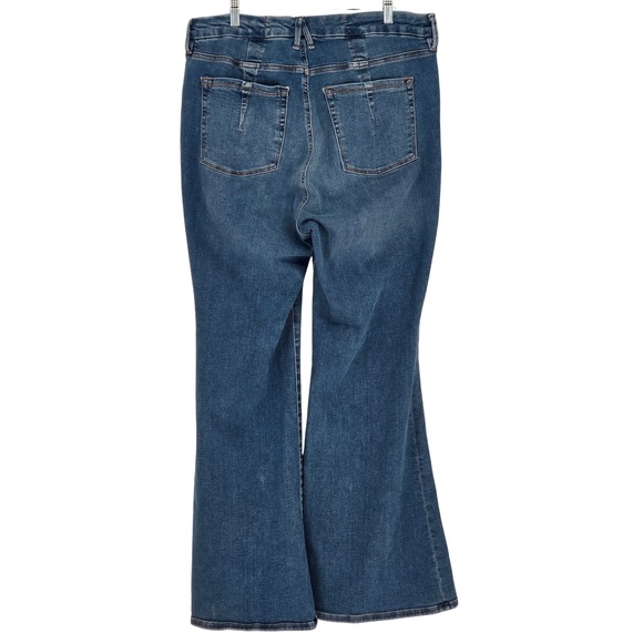 Good American Women 18 Good Legs Flare Jeans Indigo Wash High Rise Denim - Picture 2 of 7